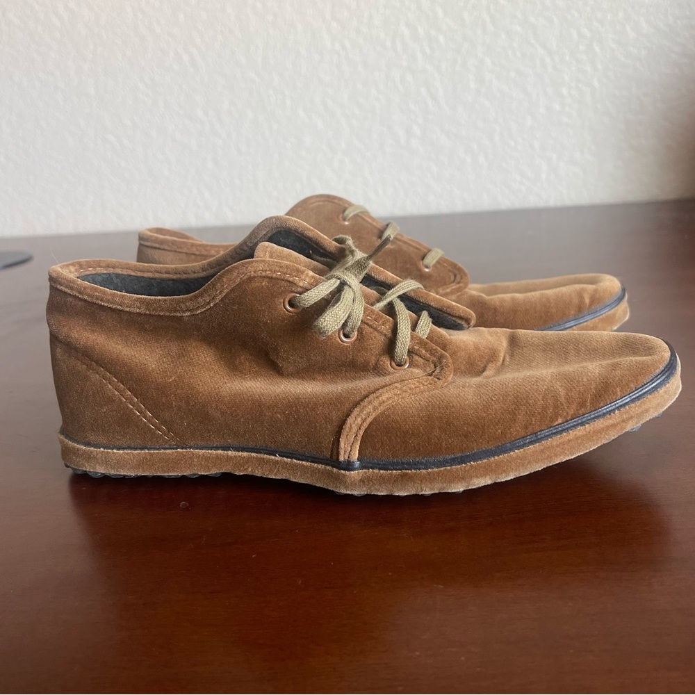 Vintage 50's Brown Velveteen Shoes Size 7  Casuals Red Ball by Ball-Band